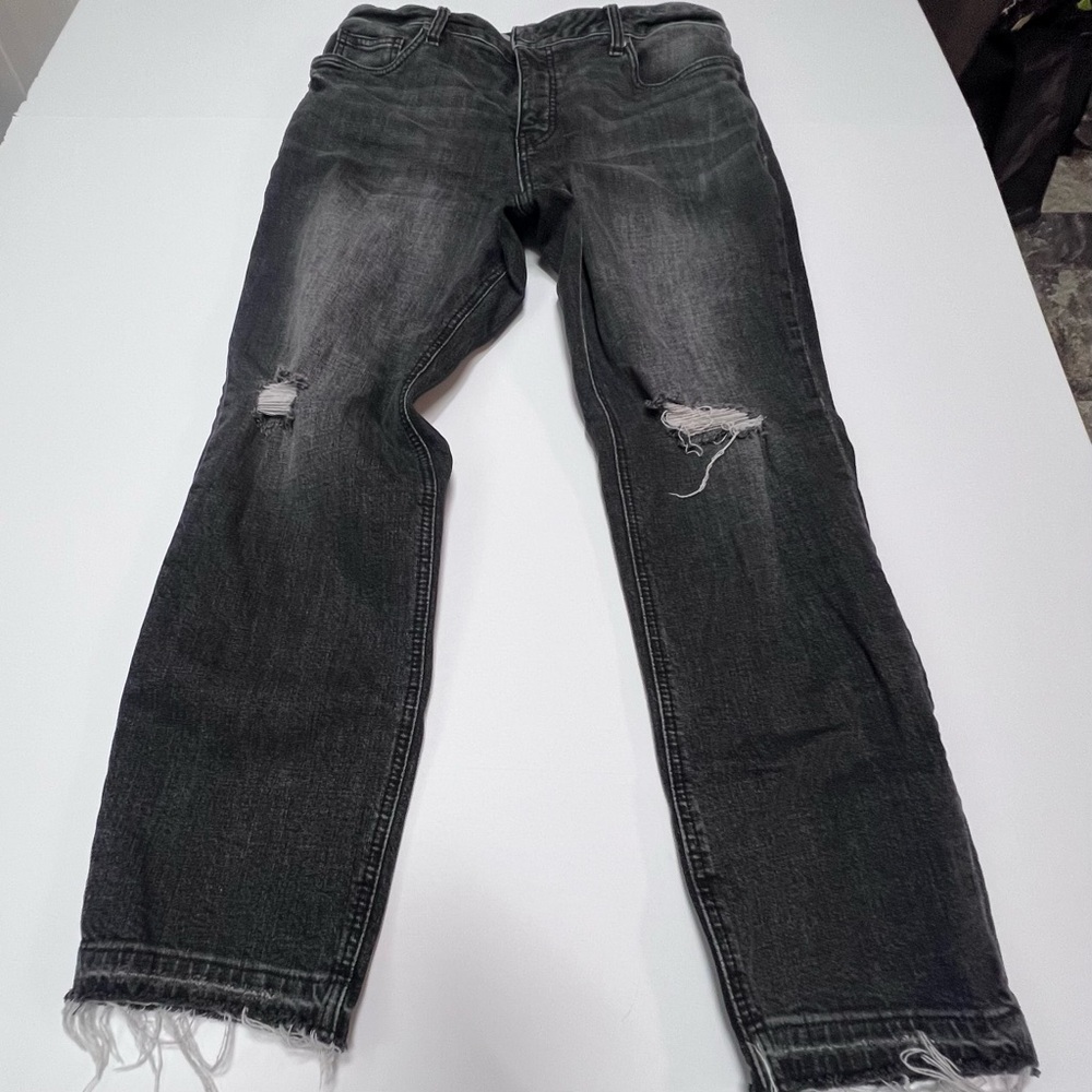 Kut from the Kloth Women's Rachel Fab Ab Black Distressed High Rise Jeans Sz 6